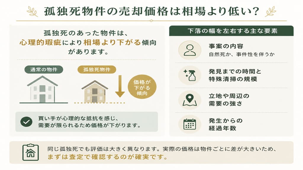 孤独死物件の売却価格は相場より低い?