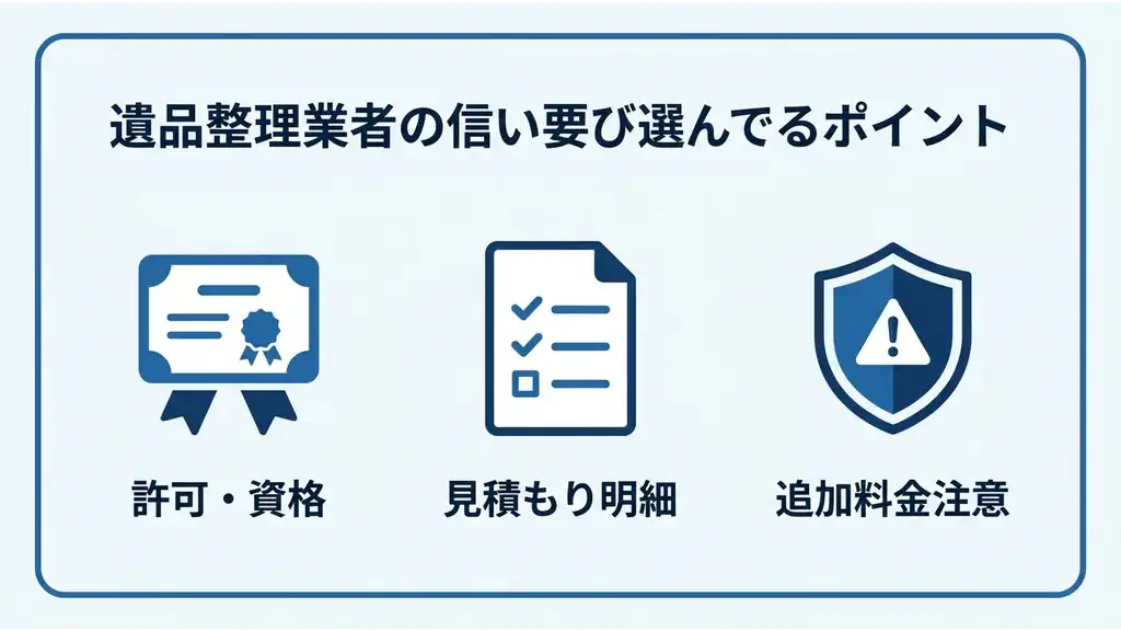 信頼できる遺品整理業者を選ぶポイント