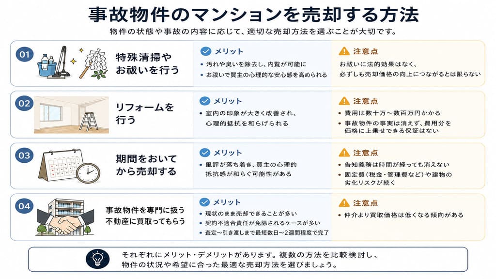 事故物件のマンションを売却する方法