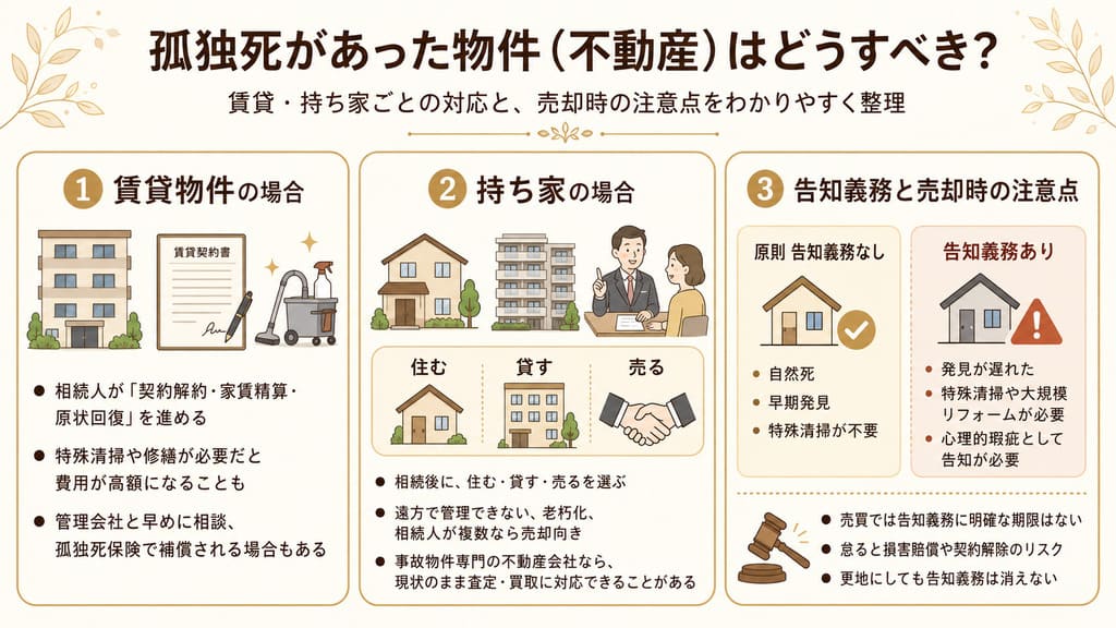 孤独死があった物件(不動産)はどうすべき?