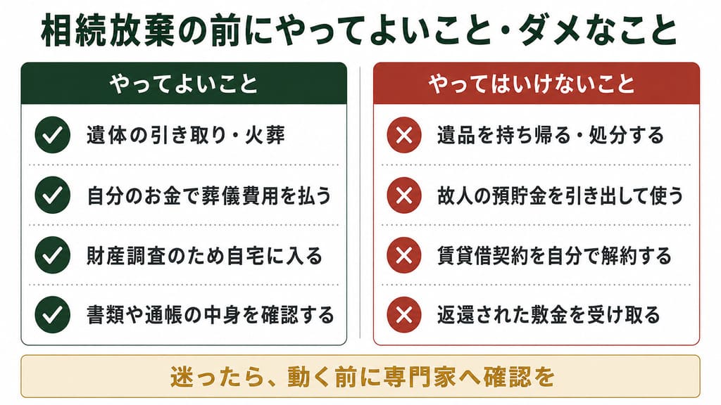 相続放棄を検討しているときの注意点