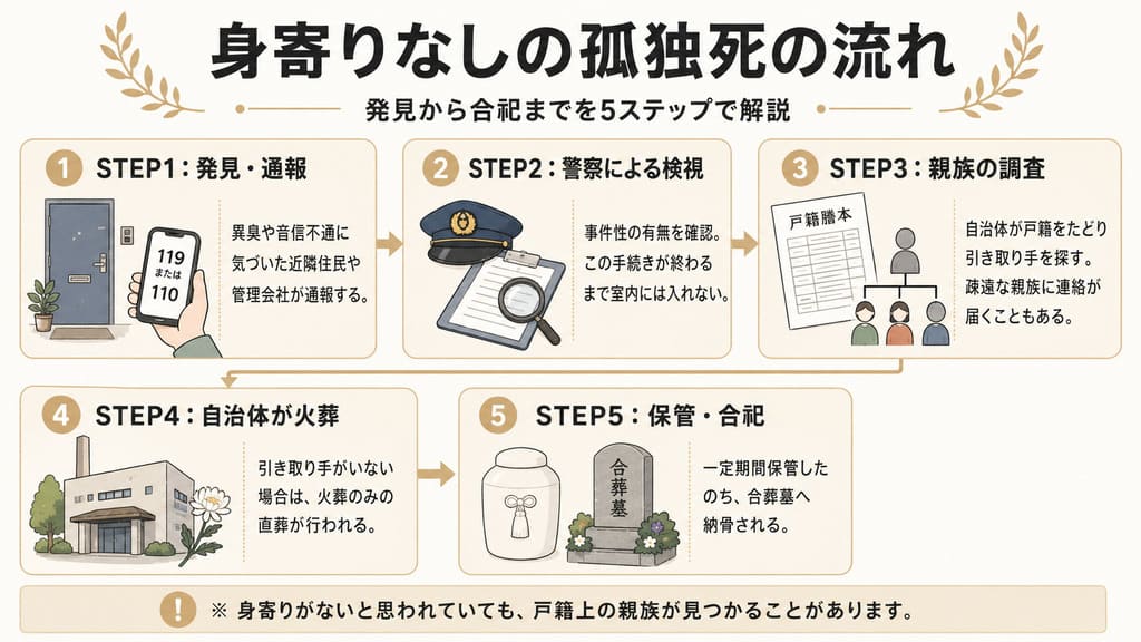 身寄りなしの人が孤独死した場合の流れ