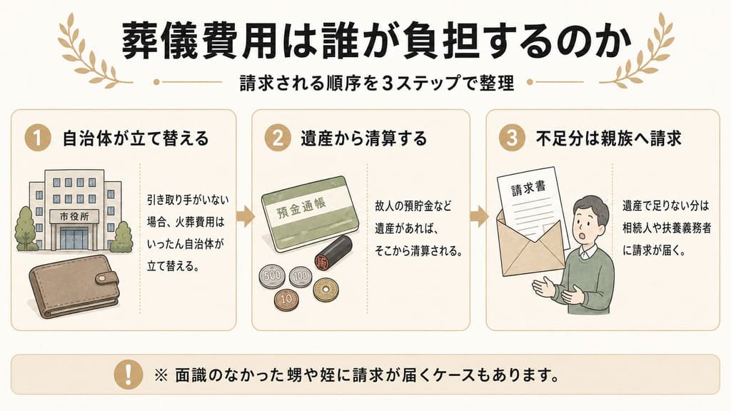 葬儀・火葬の費用は誰が負担するのか