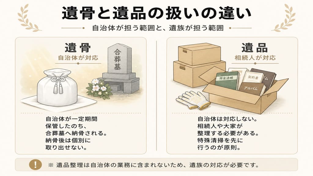 遺骨と遺品はどのように扱われるか