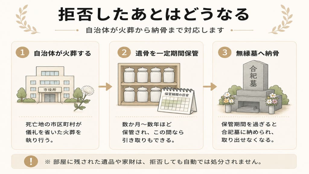 引き取りを拒否した遺体と遺骨はどうなる