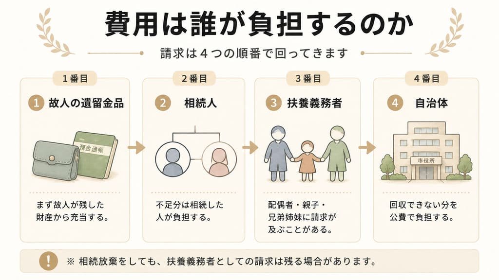 引き取り拒否をしても発生する費用と負担者