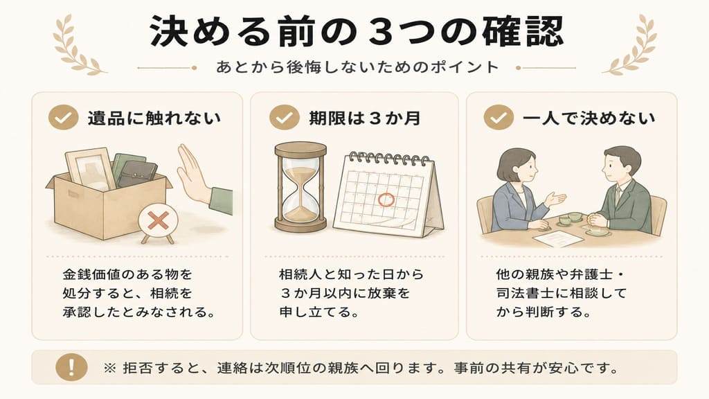 引き取り拒否を決める前に確認したい注意点