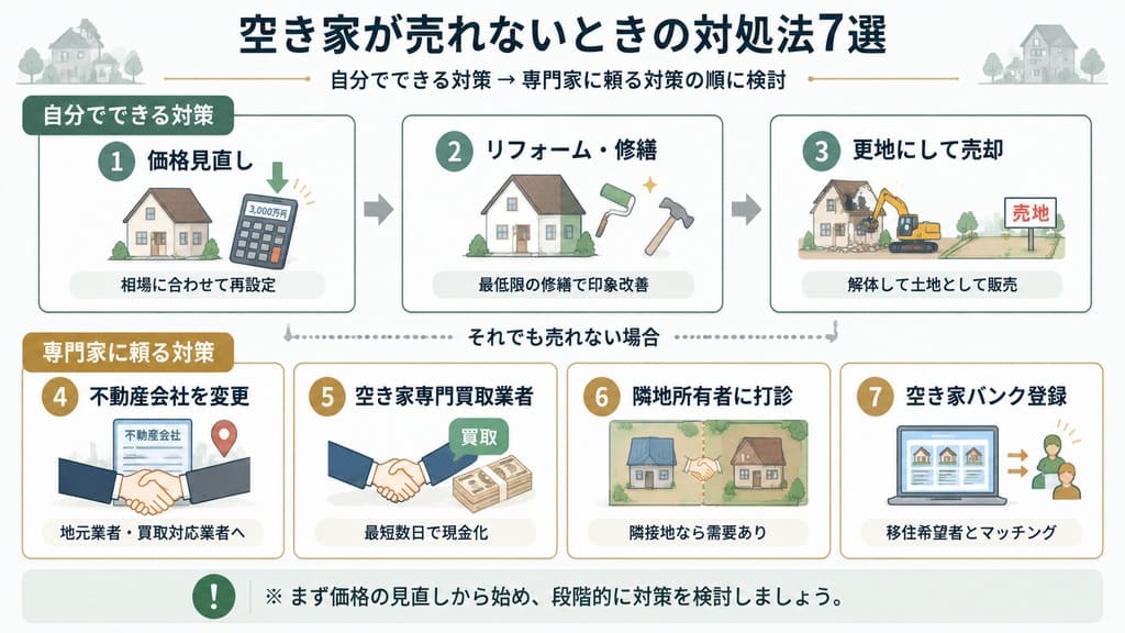 空き家が売れないときの対処法7選