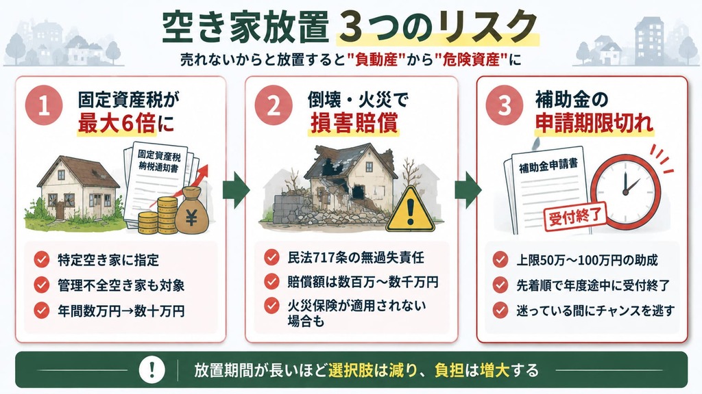 空き家を放置するリスクと注意点