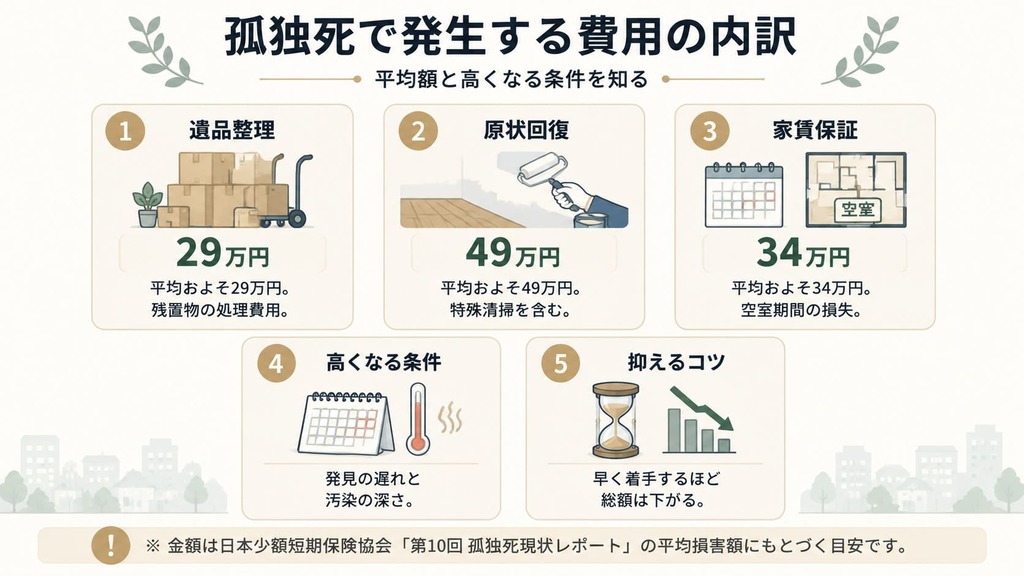 孤独死の遺品整理にかかる費用相場