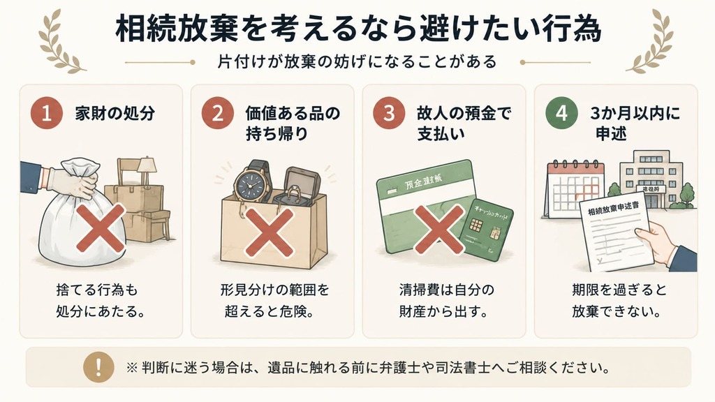 相続放棄を考えるときの注意点