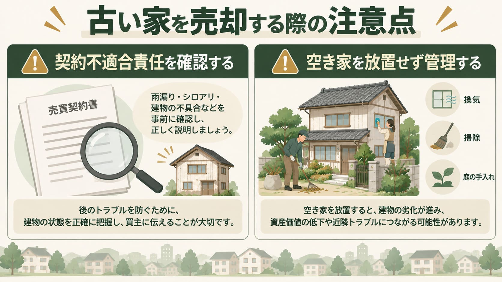古い家を売却する際に注意したいこと