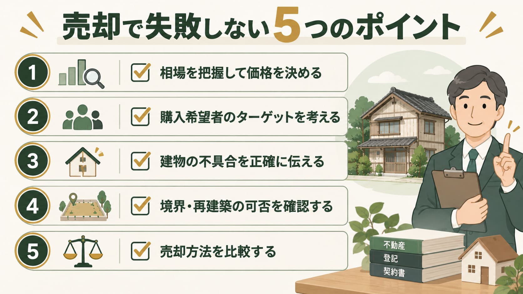 古い家の売却で失敗しないための5つのポイント